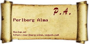 Perlberg Alma névjegykártya